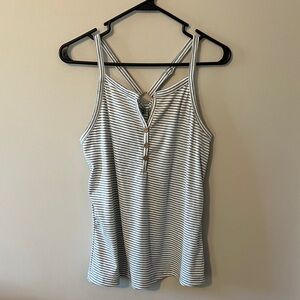 SHEIN Gray Striped Tank Top